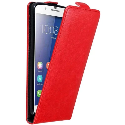 Afbeelding van Cadorabo Hoesje geschikt voor Honor 6 PLUS in APPEL ROOD Beschermhoes Flip Case Cover magnetische sluiting