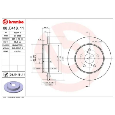 Afbeelding van Brembo Remschijven 08.D418.11