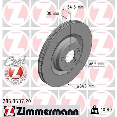 Afbeelding van Remschijf ZIMMERMANN 285.3537.20