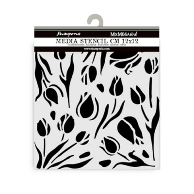 Afbeelding van Stamperia Dikke stencils voor plakboeken, albums, kaarten, bullet journals en meer, flexibel materiaal, gemakkelijk te reinigen, perfect hobby&#039;s, ambachten geschenken (soort reizen, tulips)