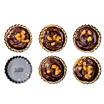 Afbeelding van RBV Birkmann, 882195, Premium Baking, Taartvormpjes, Ø 10 cm, 6 voudig, met hefbodem, uitstekende anti aanbaklaag, recept