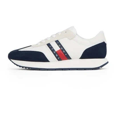 Afbeelding van Tommy Jeans Retro Runner Sneakers laag, Heren, Maat: 46, Red/white/blue Leer