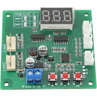 Afbeelding van 2 kanaals Ventilator Temperatuurregelaar PWM Stuurprogrammamodule DC8 60V, Snelheidsregelaar, Pc Componenten, Alarm