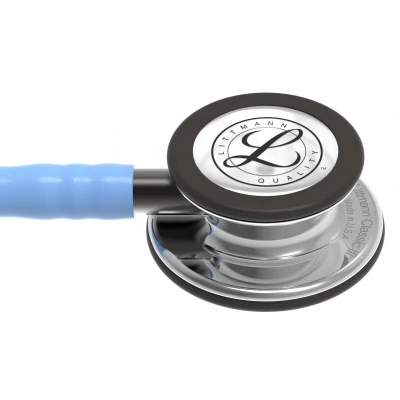 Afbeelding van Littmann Classic III Stethoscoop 5959 spiegelend borststuk, hemelsblauwe slang, rookkleurige steel en headset, 69 cm