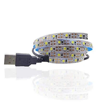 Afbeelding van 5 V cm 0,5 m USB kabel voeding LED strip licht lamp SMD 3528 kerst bureau decor tape voor tv achtergrond verlichting (wit, met poort)
