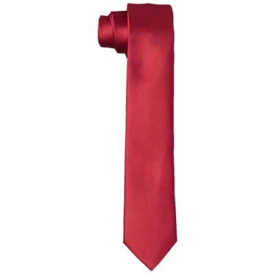 Afbeelding van DonDon stropdassen voor heren handgemaakt zijde look 6 cm Donkerrood