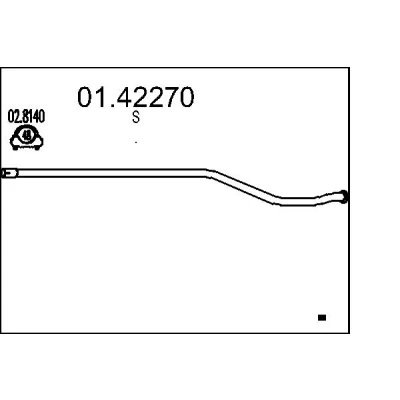 Afbeelding van MTS 01.42270 Uitlaatpijp 1940mm voor middendemper PEUGEOT: 206 Hatchback (2A/C) 1.4 HDi eco 70, 2001 2009
