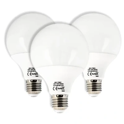 Afbeelding van Jandei Set van 3 x LED Globe Bulbs, G95 E27 Draad, 15W (100W Equivalent) Warm Wit Licht 3000K, 1700 Lumen, Perfect voor Woonkamer, Restaurant, Trap, Werkplaats, Garage, Bouwplaats, Nave.