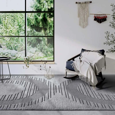 Afbeelding van Vloerkleed Bartoux Licht 200x280cm Grijs 123vloerkleed.nl is de online webshop voor vloerkleden en woonaccessoires.