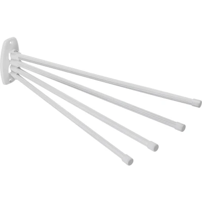 Afbeelding van Handdoekhouder Handdoekrek met beweegbare Armen 45cm incl. montageset 4 armig Wit
