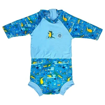 Afbeelding van Splash About Happy Nappy Sunsuit met herbruikbare zwemluier Crocodile Swamp 6 14 Maanden
