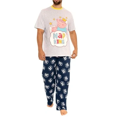 Afbeelding van Peppa Pig Herre Pappa Gris Pyjamas Grijs L