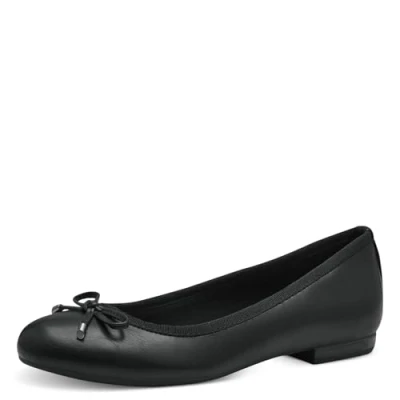 Afbeelding van Marco Tozzi Ballerina&#039;s, Dames, Maat: 40, Zwart Imitatieleer/ textiel