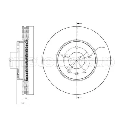 Afbeelding van METELLI Remschijf OPEL: Antara, CHEVROLET: Captiva 296,0mm 29,0mm 5 70,7mm Geventileerd Gelakt 23 0894C 20955857,96625948,4801850,4808848 Remschijven