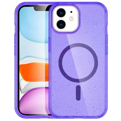 Afbeelding van Apple iPhone 12 Pro Glitter Hoesje Kunststof imoshion Hardcase/Backcover Paars Telefoonhoesje