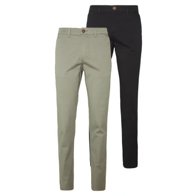 Afbeelding van JACK &amp; JONES JEANS INTELLIGENCE slim fit broek JJIMARCO JJDAVE zwart/groen (set van 2)