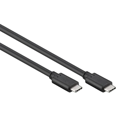 Afbeelding van USB C kabel USB3.0 5 Gbps PD 60W 4K 60Hz zwart 1,5 meter