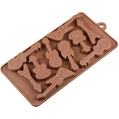 Afbeelding van Selecto Bak siliconen chocolade gitaarvormige bakvormset 3D chocoladevorm DIY bakvormen Candy Jelly Ice Cube en mini zeep Taartdecoratie
