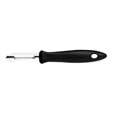 Afbeelding van Fiskars dunschiller met roestvrijstalen blad voor groenten en fruit, kunststof/roestvrij staal, bladlengte: 6 cm, Essential, Zwart/Zilver, 1065585
