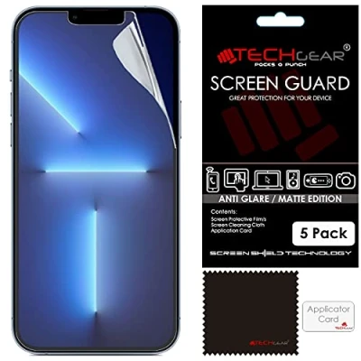 Afbeelding van TECHGEAR [Pack van 5 matte schermbeschermers voor iPhone 14 Plus ANTI GLARE/MATTE met reinigingsdoek en applicatiekaart compatibel 6.7&quot;
