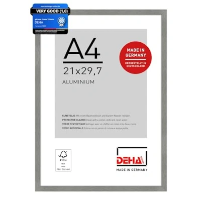 Afbeelding van DEHA Design aluminium fotolijst Tribeca, 21x29,7 cm (A4), Mat grijs structuur