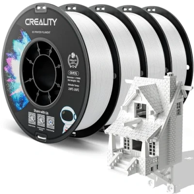 Afbeelding van Officieel Creality PETG 3D printerfilament 1,75 mm 4 kg, hoge precisie, sterke taaiheid, geurloos, betere stroom, vochtbestendig printen CR filament, wit (4 pack)