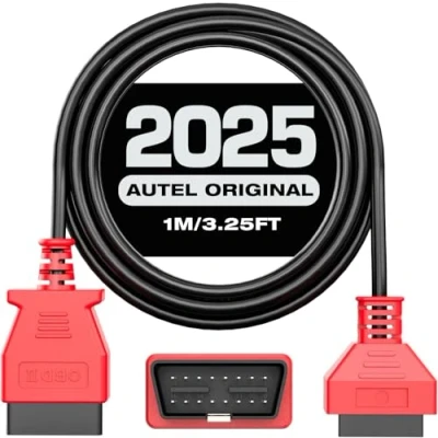 Afbeelding van Autel OBD2 verlengkabel, 1 m OBDII stekker naar bus, 16 polig, kabel voor scangereedschap, compatibel met alle voertuigen