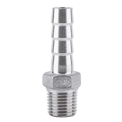 Afbeelding van roestvrij stalen buispen, zuil, staal SS304 buitendraad slangaansluiting Barb Slangconnector BSP 1/8 &quot; 3/4 inch (1/4 x 10 mm)