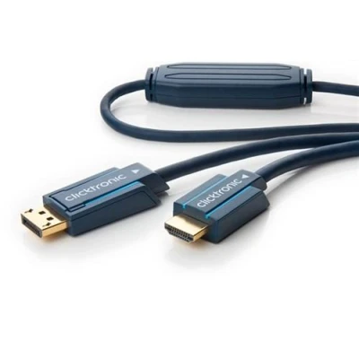 Afbeelding van Clicktronic Actieve DisplayPort naar HDMI Kabel 4K 60Hz Verguld 5 meter Zwart