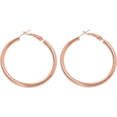 Afbeelding van Behave Oorbellen Oorringen Rosé kleur Dames Metaal 4.5 cm