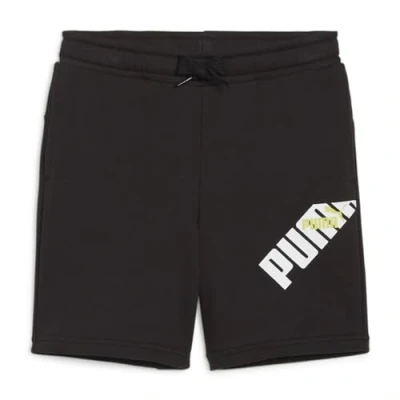 Afbeelding van Puma sweatshort Power met logo zwart/wit