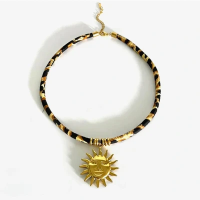 Afbeelding van Casa Jadel Panter print ketting met statement zon