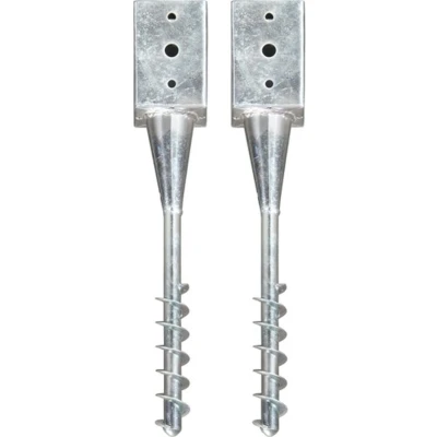 Afbeelding van vidaXL Grondpinnen 2 st 9x9x56 cm gegalvaniseerd staal zilverkleurig