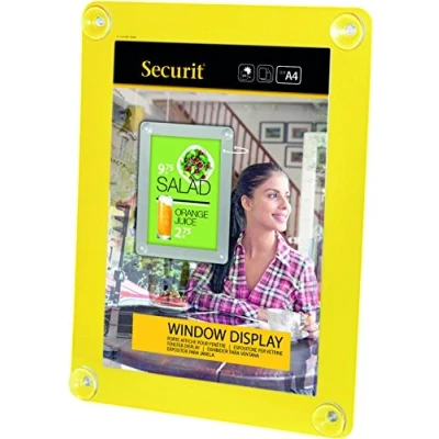 Afbeelding van Raamdisplay posterframe Securit, A4, Geel