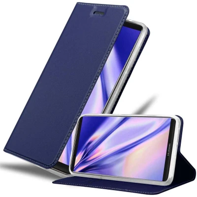 Afbeelding van Cadorabo Hoesje geschikt voor Huawei MATE 10 PRO in CLASSY DONKER BLAUW Beschermhoes met magnetische sluiting, standfunctie en kaartvakje Book Case Cover Etui