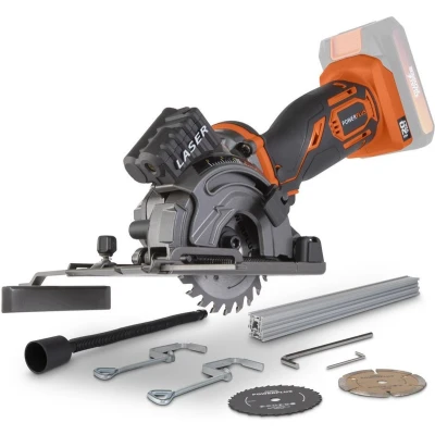 Afbeelding van Powerplus Dual Power POWDP25400 Invalzaag 20V Ã˜89mm Incl. geleiderail en 3 zaagbladen Excl. accu lader