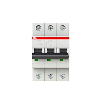 Afbeelding van Abb s203 installatieautomaat 3p d karakteristiek 32a iec en 60898 1 6 ka iec60947 2 10 3 modulen breedte 52 5mm 2cds253001r0321