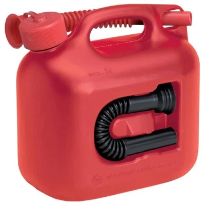 Afbeelding van Hunersdorff Brandstofjerrycan inhoud 5 l rood 2 schenktuit L265xB147xH247mm 1 stuk 800500