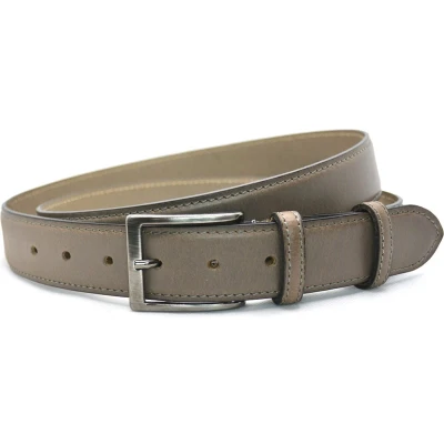 Afbeelding van Heren riem volnerf Leer Grijs 3.5 cm Breed Broekriem Nette Grijze Pantalon Maat: 105 / Totale lengte 120 Echt