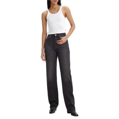 Afbeelding van Levi&#039;s Ribcage FULL Length Button FLY Straight leg jeans, Dames, Maat: 32x34, Static noise overload