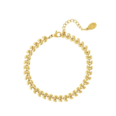 Afbeelding van Bracelet Leafs Yehwang Armband 16 + 3 cm Goud