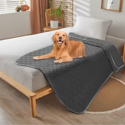 Afbeelding van BAIFULAI Waterdichte hondendeken, 180 x 75 cm, hondenmat, antislip, hondendeken en kattenmat, bankbescherm/bedbescherming voor grote kleine honden, omkeerbaar, krasbestendig, donkergrijs