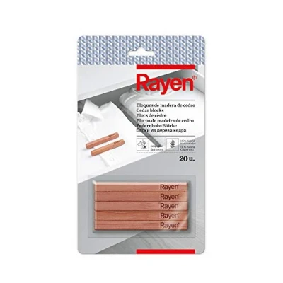 Afbeelding van Rayen Cederhouten blok, mottenblok, 100% natuurlijk, verwijdert schimmel en geur, afmetingen: 10 x 1 cm, 20 stuks