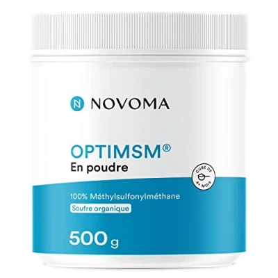 Afbeelding van MSM poeder 500g 99,9% zuiver OptiMSM® methylsulfonylmethaan Organische zwavel zonder toevoegingen Met maatlepel Veganistisch Novoma
