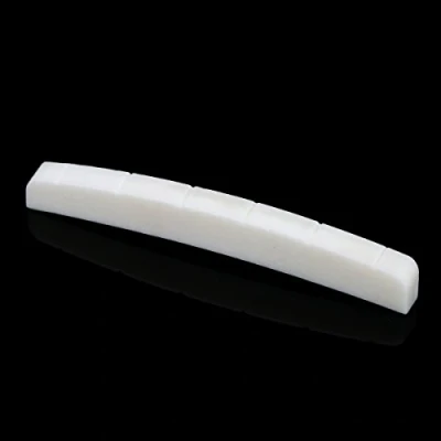 Afbeelding van Musiclily 43mm Been Slotted Topkam Bone Nut Strat Tele Curved Bodem voor 6 snarige Elektrische Gitaar Stratocaster/Telecaster,43x3,2x5,65mm(2 Stuks)
