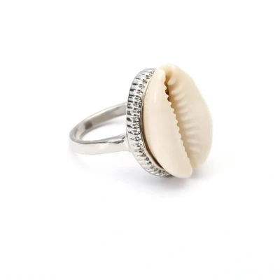 Afbeelding van Jomide Ring Schelp Seashell Ocean Beach Zilverkleurig