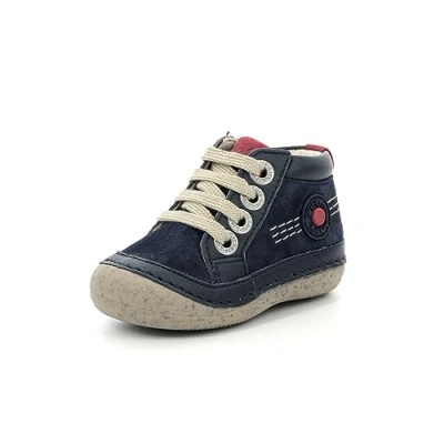 Afbeelding van Kickers Sonistreet Veterboots voor kinderen, Maat: 24, Marine Leer