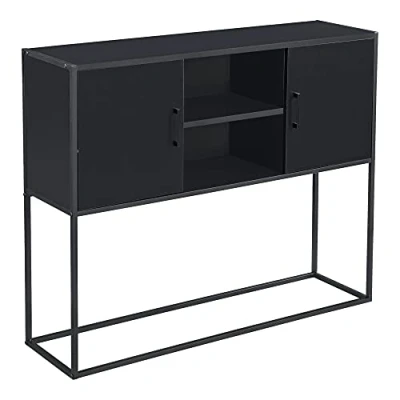 Afbeelding van Commode Motala spaanplaat 90x109x30 cm zwart