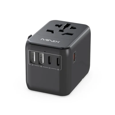 Afbeelding van MINIX 35W Universele Reisadapter 6 in 1 Europese Reis Internationale Stekker Adapter Max 3 USB C 2 A Poorten All One Wereldwijde Wandoplader voor USA EU UK AU tot 180+ Landen