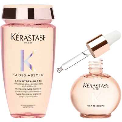 Afbeelding van Kerastase Gloss Absolu Hydra Glaze Bain 250ml + Drops 45ml bundel/set/pakket